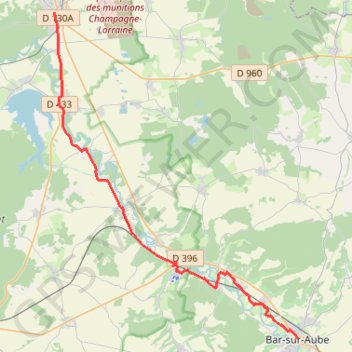 Itinéraire De Brienne-le-Château à Bar-sur-Aube, distance, dénivelé, altitude, carte, profil, trace GPS