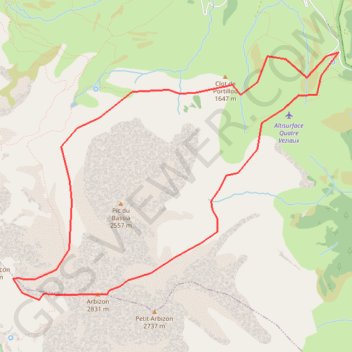 Itinéraire Arbizon couloir Billon, distance, dénivelé, altitude, carte, profil, trace GPS