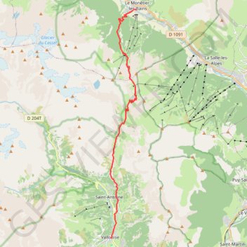 Itinéraire TO J4 Monêtier-Vallouise-16061417, distance, dénivelé, altitude, carte, profil, trace GPS
