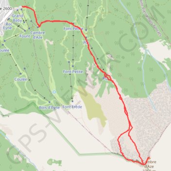 Itinéraire Cambre d'Aze - Couloir Vermicelle, distance, dénivelé, altitude, carte, profil, trace GPS