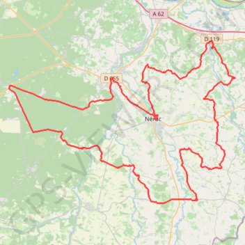 Itinéraire Circuit de la Reine Margot - Nérac, distance, dénivelé, altitude, carte, profil, trace GPS