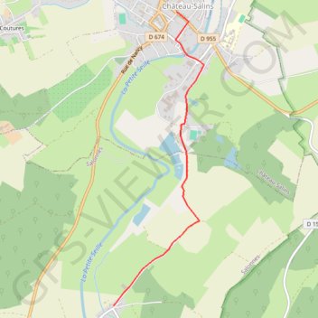 Itinéraire GR5 vers Dieuze variante Château Salins Salonnes, distance, dénivelé, altitude, carte, profil, trace GPS