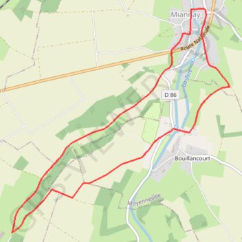 Itinéraire Les Auteux - Miannay, distance, dénivelé, altitude, carte, profil, trace GPS