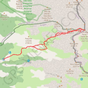 Itinéraire Pic et Table des Trois Rois depuis Linza (semi-hivernal), distance, dénivelé, altitude, carte, profil, trace GPS