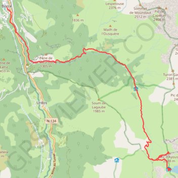 Itinéraire Traversée des Pyrénées - Étape 10, distance, dénivelé, altitude, carte, profil, trace GPS
