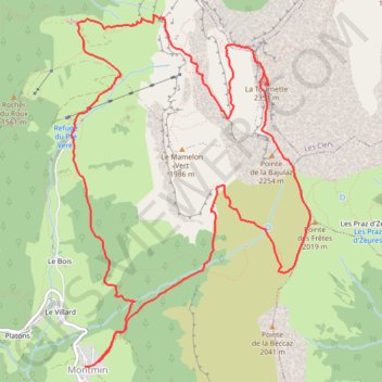 Itinéraire La Tournette Montmin en boucle, distance, dénivelé, altitude, carte, profil, trace GPS