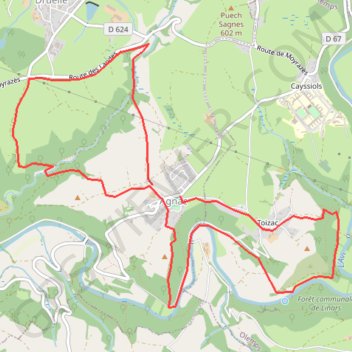 Itinéraire Autour d'Agnac, distance, dénivelé, altitude, carte, profil, trace GPS