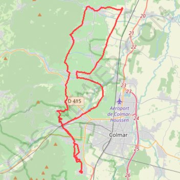 Itinéraire Eguisheim - Ribeauvillé, distance, dénivelé, altitude, carte, profil, trace GPS
