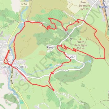 Itinéraire Autour de Panat, distance, dénivelé, altitude, carte, profil, trace GPS