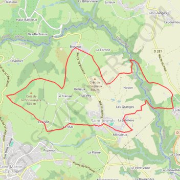 Itinéraire Saint joseph, distance, dénivelé, altitude, carte, profil, trace GPS