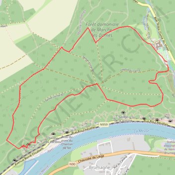Itinéraire Forêt de Marche-les-Dames, distance, dénivelé, altitude, carte, profil, trace GPS