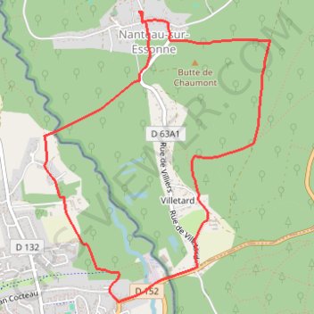 Itinéraire Nanteau sur Essonne, distance, dénivelé, altitude, carte, profil, trace GPS