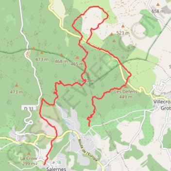 Itinéraire Salernes, distance, dénivelé, altitude, carte, profil, trace GPS