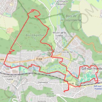 Itinéraire Gif-sur-Yvette - Entre ville et campagne, distance, dénivelé, altitude, carte, profil, trace GPS