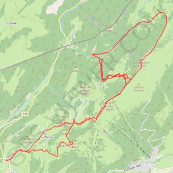 Itinéraire Chasseron : Tour du Propriétaire..., distance, dénivelé, altitude, carte, profil, trace GPS