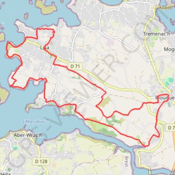 Itinéraire De Plouguerneau à Kervenni Vihan, distance, dénivelé, altitude, carte, profil, trace GPS