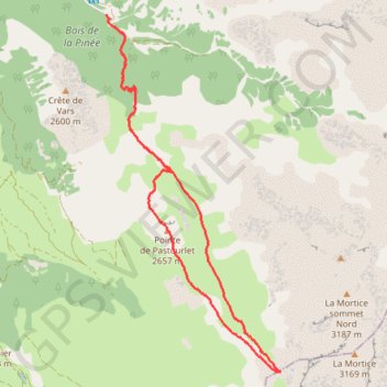 Itinéraire La Pointe de Pastourlet depuis la Basse Rua, distance, dénivelé, altitude, carte, profil, trace GPS