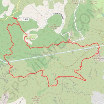 Itinéraire mont du marseillais_mpattes, distance, dénivelé, altitude, carte, profil, trace GPS