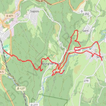 Itinéraire Les Pertes de l'Ain depuis Champagnole, distance, dénivelé, altitude, carte, profil, trace GPS