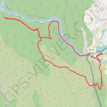 Itinéraire Quinson - Les basses gorges du Verdon, distance, dénivelé, altitude, carte, profil, trace GPS