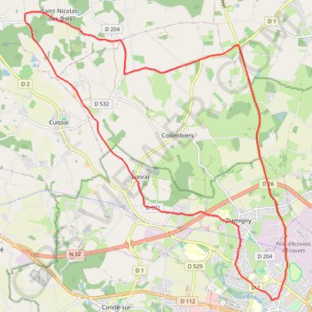 Itinéraire Alençon - Saint-Nicolas-des-Bois - Alençon, distance, dénivelé, altitude, carte, profil, trace GPS