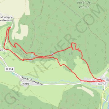 Itinéraire La roche Fendue Barbirey, distance, dénivelé, altitude, carte, profil, trace GPS