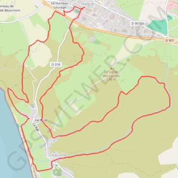 Itinéraire Les dunes de Vauville, distance, dénivelé, altitude, carte, profil, trace GPS