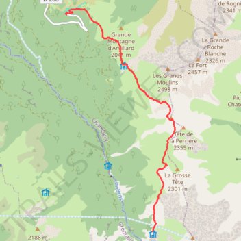 Itinéraire Tracé, distance, dénivelé, altitude, carte, profil, trace GPS