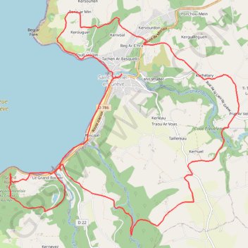Itinéraire Saint Michel en Grève, distance, dénivelé, altitude, carte, profil, trace GPS