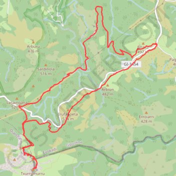 Itinéraire Les Trois Couronnes (pics d’Erroilbide, Txurrumurru et Irumugarrieta), distance, dénivelé, altitude, carte, profil, trace GPS
