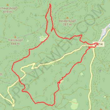 Itinéraire Kagenfels et Verloreneck, distance, dénivelé, altitude, carte, profil, trace GPS