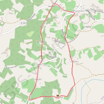 Itinéraire Autour du Vignoble - Branceilles - Pays de la Vallée de la Dordogne Corrézienne, distance, dénivelé, altitude, carte, profil, trace GPS