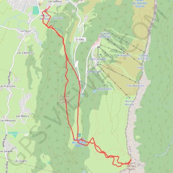 Itinéraire Pic Saint-Michel, depuis Lans en Vercors, distance, dénivelé, altitude, carte, profil, trace GPS