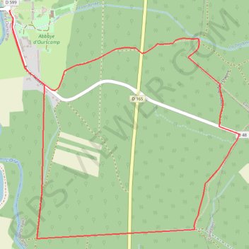 Itinéraire Circuit de l'Abbaye d'Ourscamp, distance, dénivelé, altitude, carte, profil, trace GPS