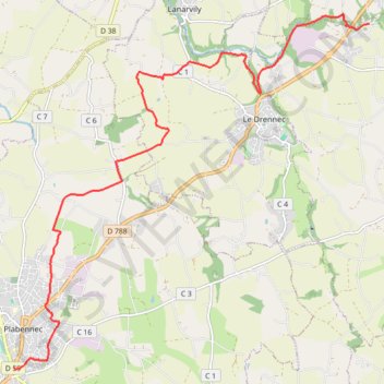 Itinéraire De Plabennec au Folgoët, distance, dénivelé, altitude, carte, profil, trace GPS