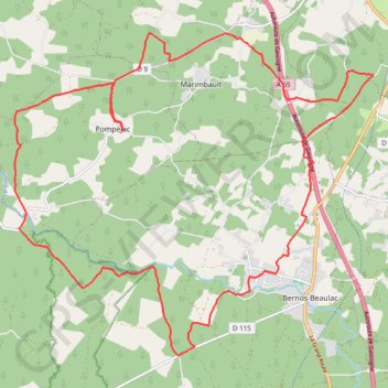 Itinéraire Autour de Pompéjac, distance, dénivelé, altitude, carte, profil, trace GPS