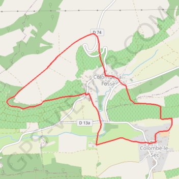 Itinéraire Promenade des Colombé, distance, dénivelé, altitude, carte, profil, trace GPS
