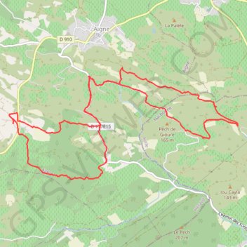 Itinéraire Les Mouleyres La Prade au dessus d'Aignes-Minervois, distance, dénivelé, altitude, carte, profil, trace GPS