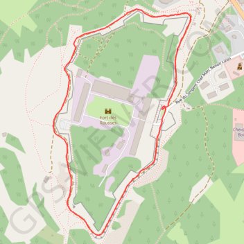 Itinéraire Fort des Rousses, distance, dénivelé, altitude, carte, profil, trace GPS