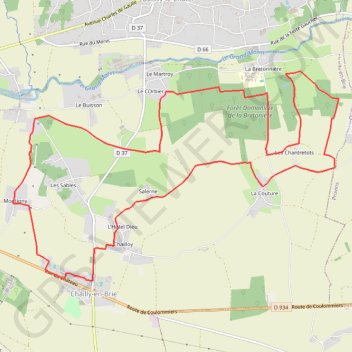 Itinéraire Les Coteaux du Morin et de l'Aubetin - Chailly-en-Brie, distance, dénivelé, altitude, carte, profil, trace GPS