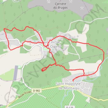 Itinéraire Saint-Hippolyte de Montaigu - Saint-Victor des Oules, distance, dénivelé, altitude, carte, profil, trace GPS