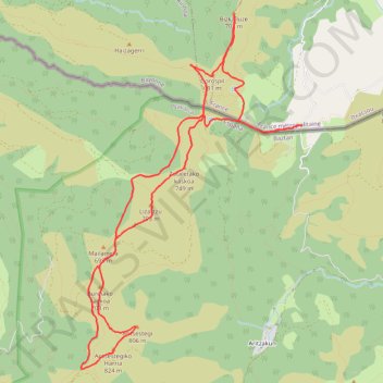 Itinéraire D'Antsestegi à Bizkailuze en circuit depuis le col des Veaux, distance, dénivelé, altitude, carte, profil, trace GPS
