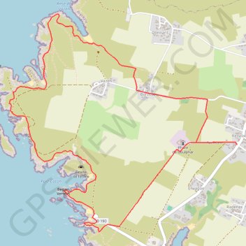 Itinéraire Belle-Île-en-Mer - Donnant - Coton, distance, dénivelé, altitude, carte, profil, trace GPS