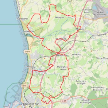Itinéraire Rando Green - Saint-Martin-Boulogne, distance, dénivelé, altitude, carte, profil, trace GPS