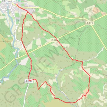 Itinéraire Cimetière Wisigoth - Villeneuve-Minervois, distance, dénivelé, altitude, carte, profil, trace GPS