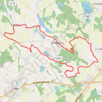 Itinéraire Soleymieu (38), distance, dénivelé, altitude, carte, profil, trace GPS