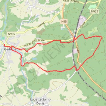 Itinéraire Boucle depuis Gedinne, distance, dénivelé, altitude, carte, profil, trace GPS