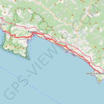Itinéraire De Sestri Levante à Camogli, distance, dénivelé, altitude, carte, profil, trace GPS