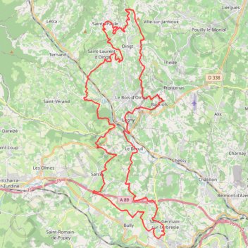 Itinéraire Entre Vignes et Pierres Dorées - Saint-Germain-Nuelles, distance, dénivelé, altitude, carte, profil, trace GPS