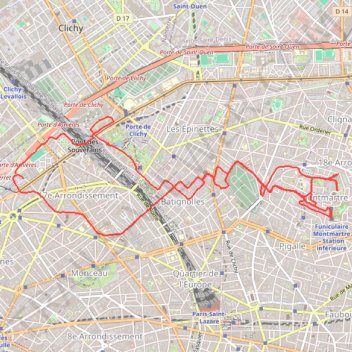 Itinéraire First Run 2026 en mode Trail Butte MontMartre avec plein de touristes partout 🤯😱🤯😱 pavés trop glissant attention 🌧️ petite pluie ⚠️ tranquille 🤯, distance, dénivelé, altitude, carte, profil, trace GPS